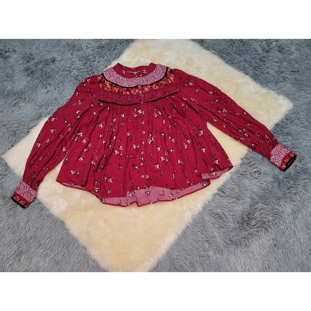 Free People Berry Combo blouse size SP NWOT - Picture 3 of 10